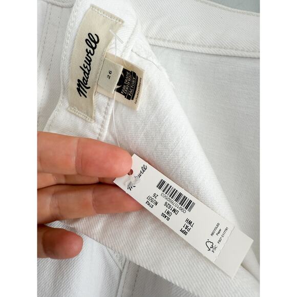Madewell | NWT Fluted Midi Skirt in Tile White | Sz 26 - Picture 8 of 10